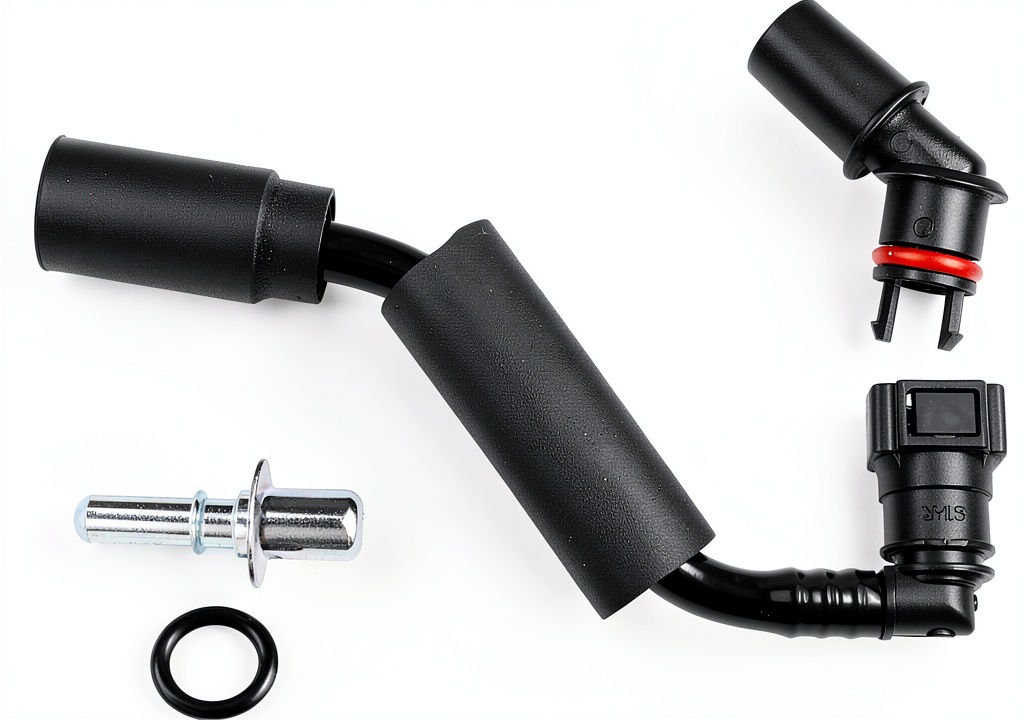 Dasbecan PCV valve tube installed in a Chevrolet engine bay