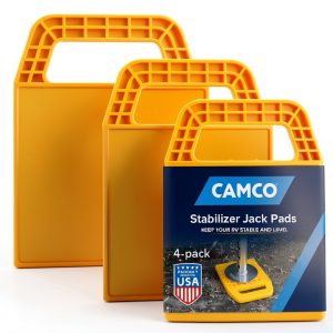 Camco Stabilizing Jack Pads Pack of 4 UV Resistant Resin RV Base-0