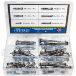 Heavy Duty Molly Bolt Anchor Kit by Glarks 6 Sizes Zinc Plated Steel-0