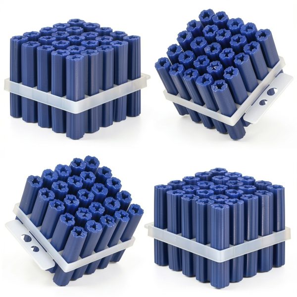 100 Pcs Blue Plastic Anchors for Concrete 5/16" x 1-1/2" #14 Screw or-0