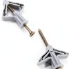 Drywall Anchors Piutouyar 50pcs Butterfly with Screws Grey-3
