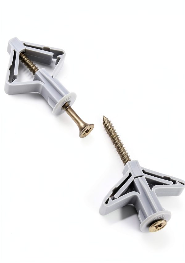 Drywall Anchors Piutouyar 50pcs Butterfly with Screws Grey-3