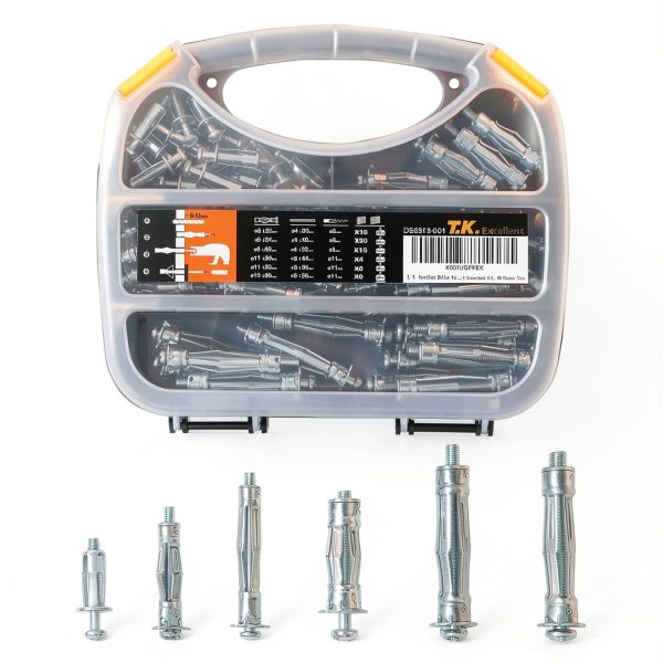 Molly Bolt Zinc Plated Steel Set T K Excellent 68 Piece Anchor Kit-5